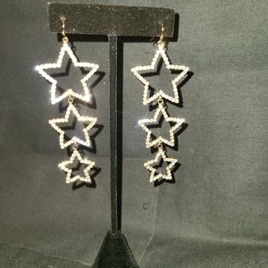 Gold Bling Star Earrings